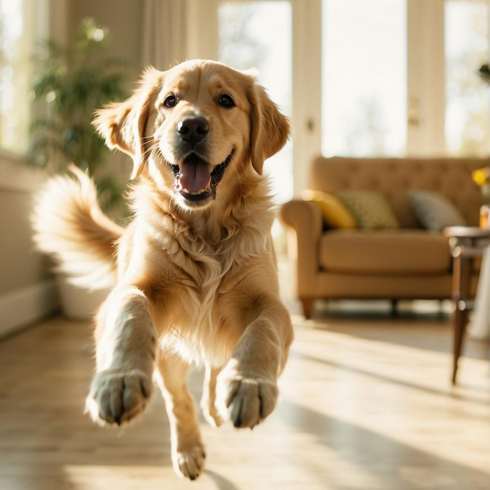 Golden Retriever Jumping