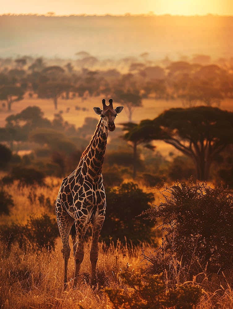 Giraffe At Sunset 2