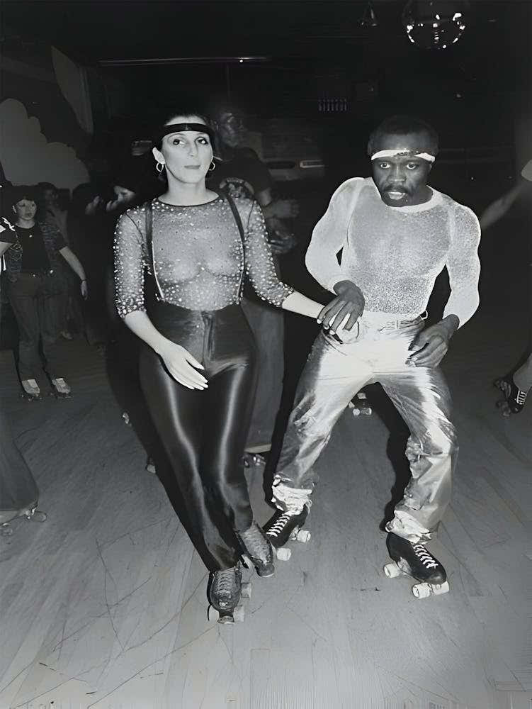 Cher Skating At Casablanca Records Party