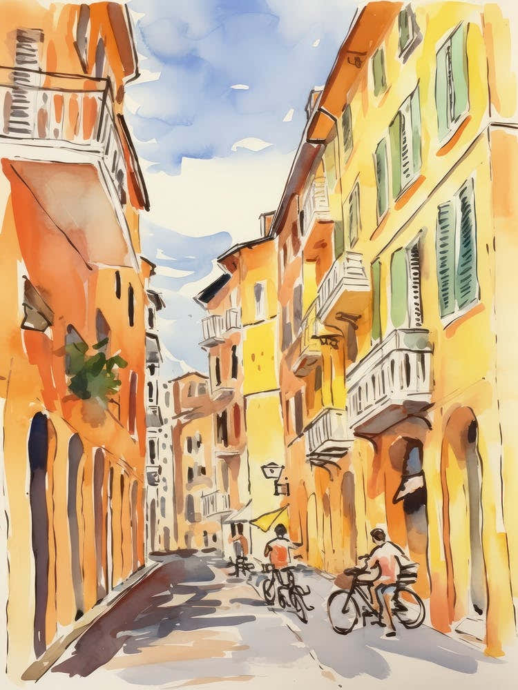 Livorno, Italy Watercolour Streets 3