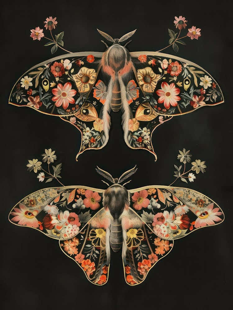 Nocturnal Butterfly William Morris Style 6