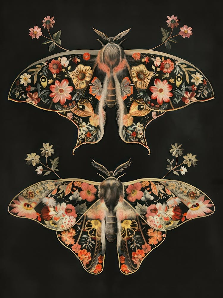 Nocturnal Butterfly William Morris Style 6