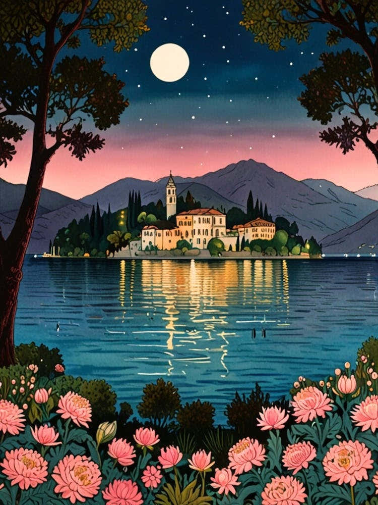 Lake Como At Night