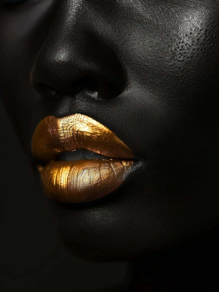 Black Woman With Gold Lips