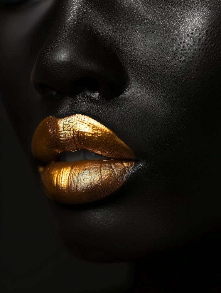 Black Woman With Gold Lips