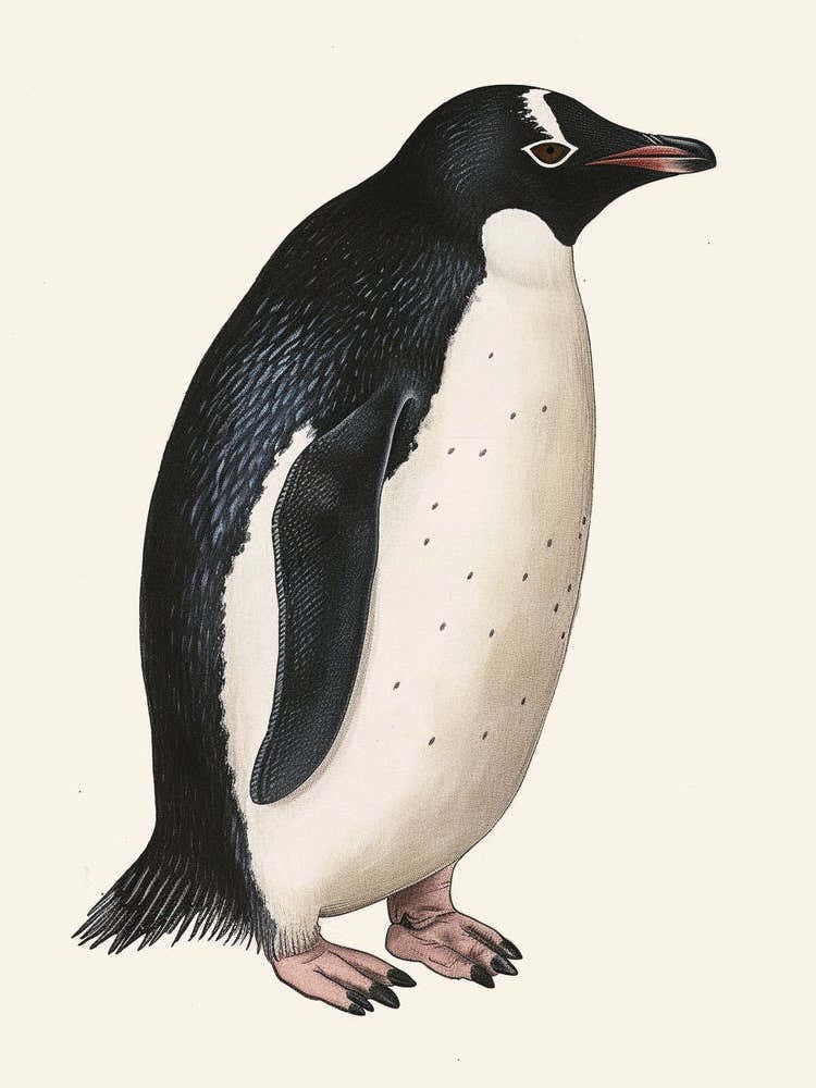 Adlie Penguin Volunteer Point Vintage Botanical Painting 4