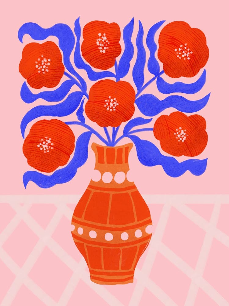 Red Flowers In A Vase