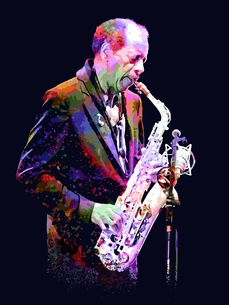 Ornette Coleman Jazz Saxophonist Colorful Splash