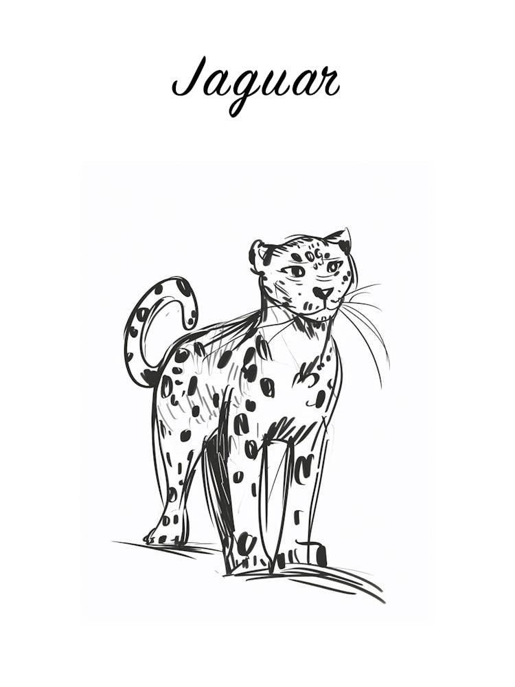 B&W Jaguar Poster