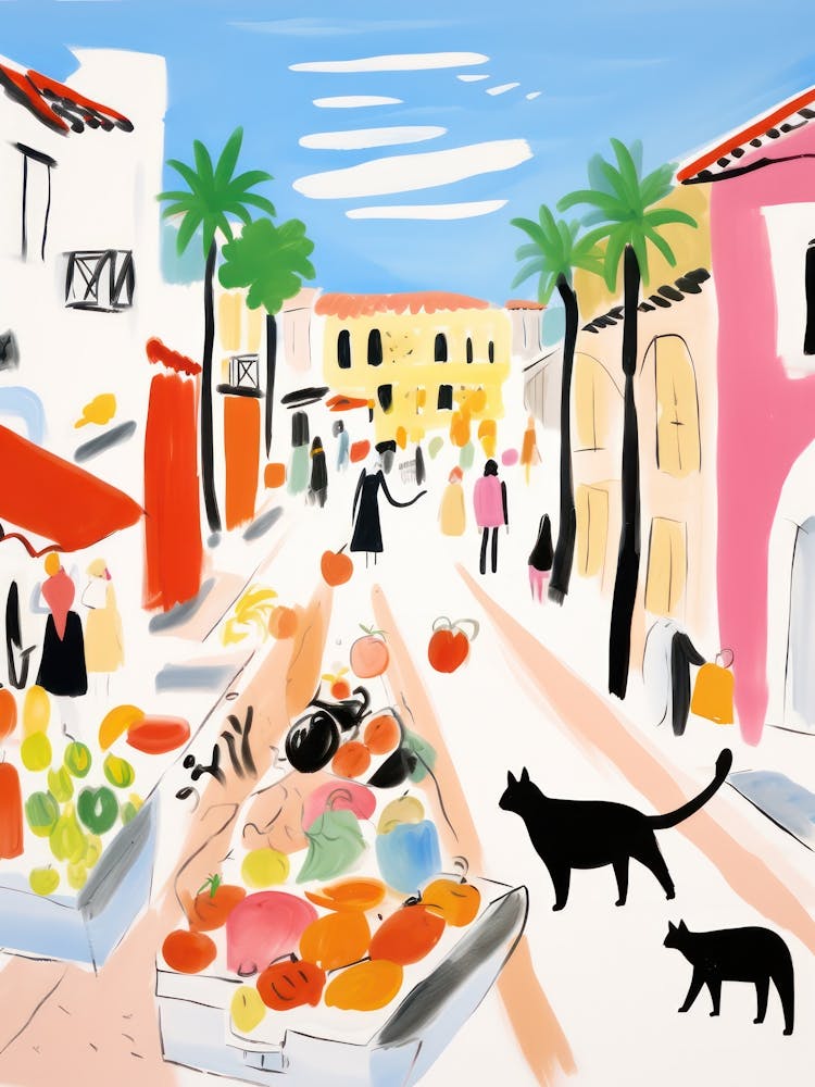 The Food Market In Malibu 3 Illustration