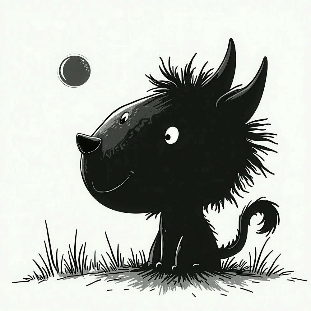 Black Dog With Moon