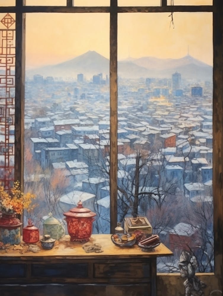 Winter Cityscape Beijing China 5