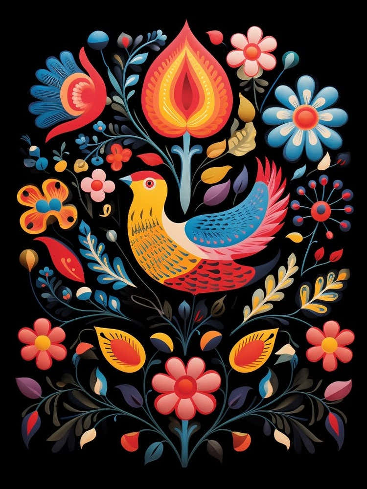 Folk Bird Illustration Dipper 4