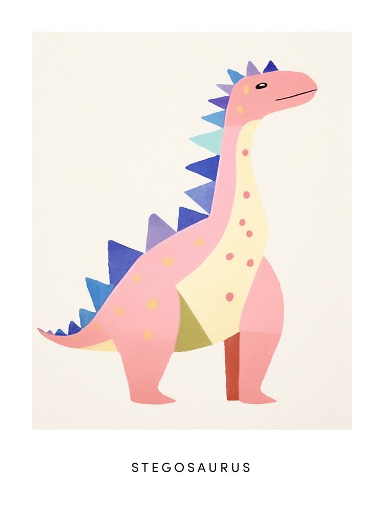 Nursery Dinosaur Art Stegosaurus 3 Poster