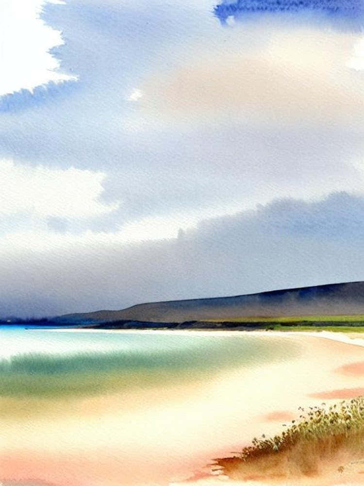 Dornoch Beach 2, Highlands, Scotland Watercolour