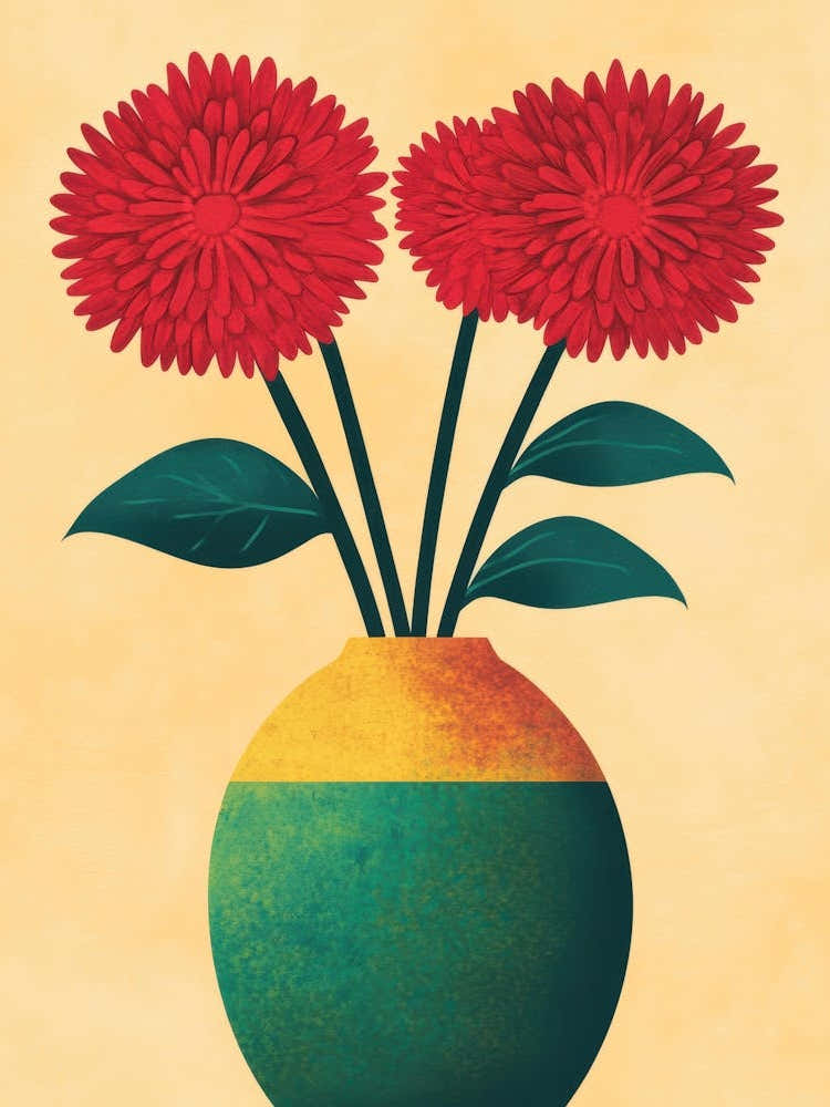 Red Roses In A Vase 2