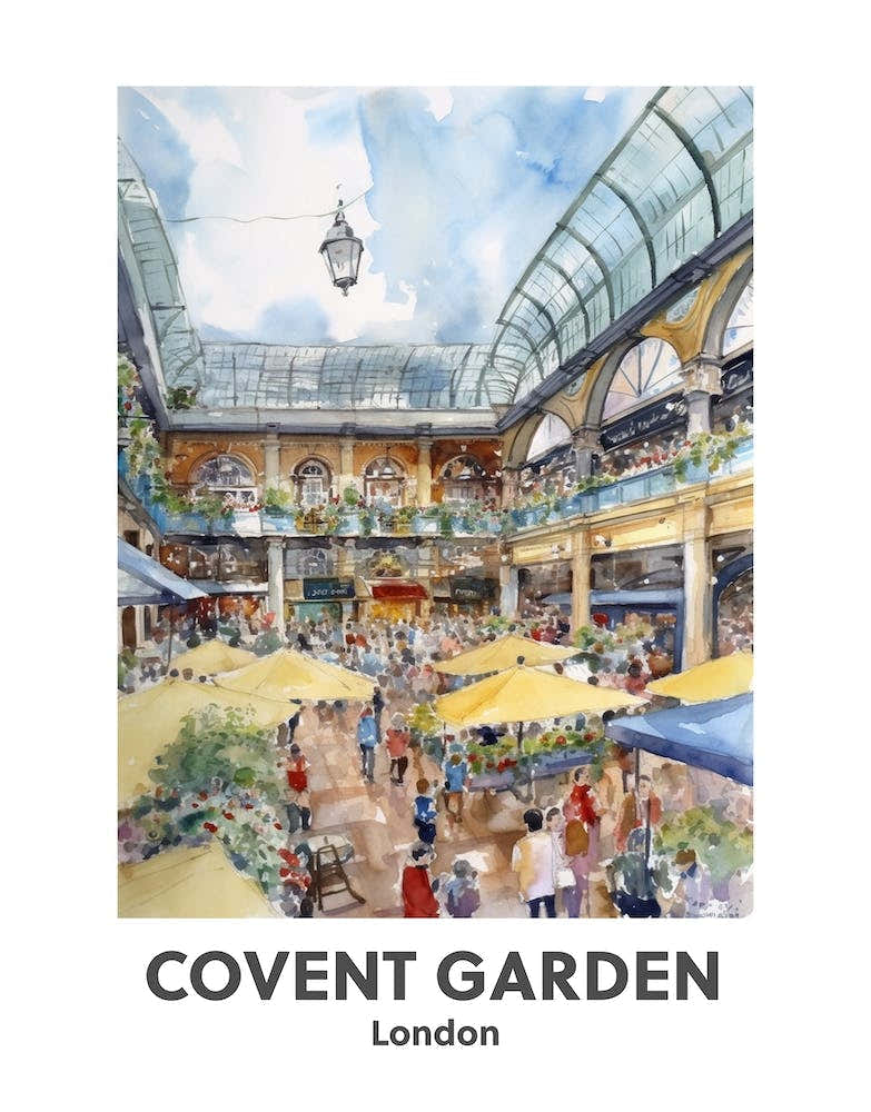 Covent Garden, London 2 Watercolour Travel Poster