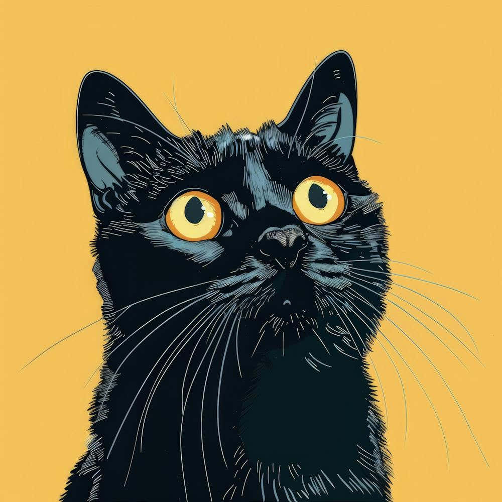 Black Cat With Yellow Eyes 4