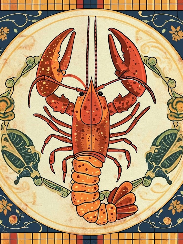 Lobster On A Plate Art Deco Inspired 1
