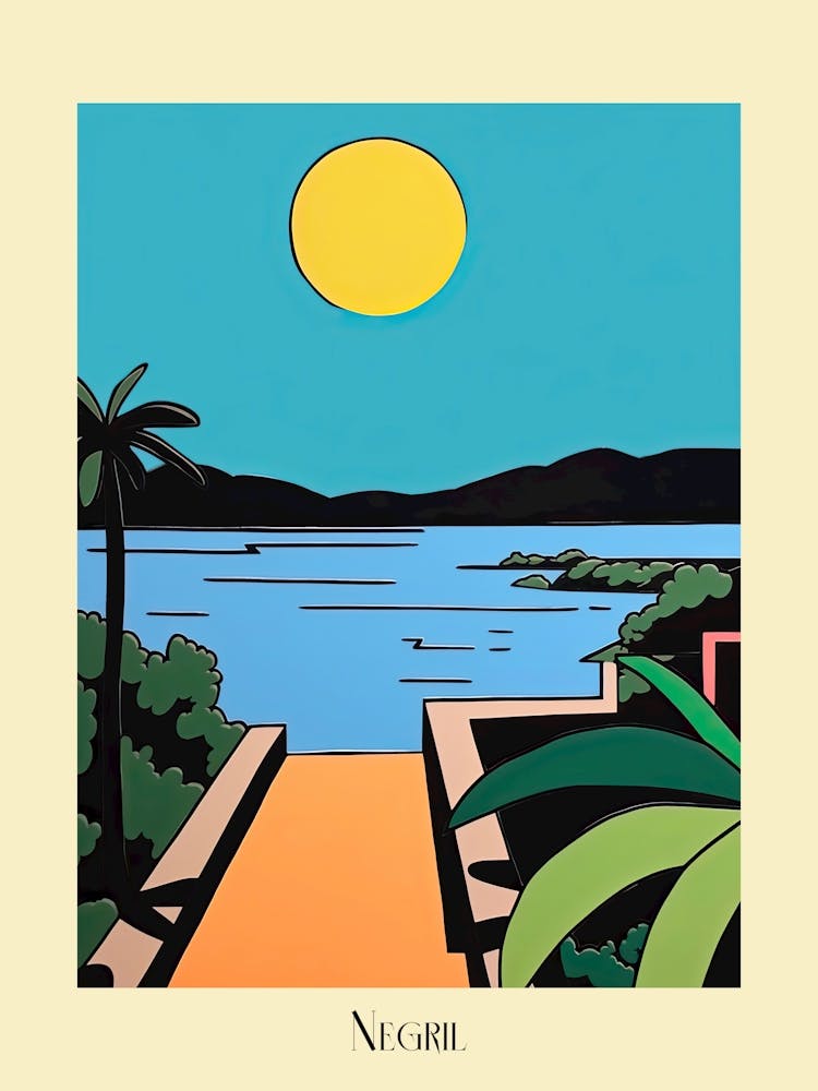 Poster Of Minimal Design Style Of Negril, Jamaica 1