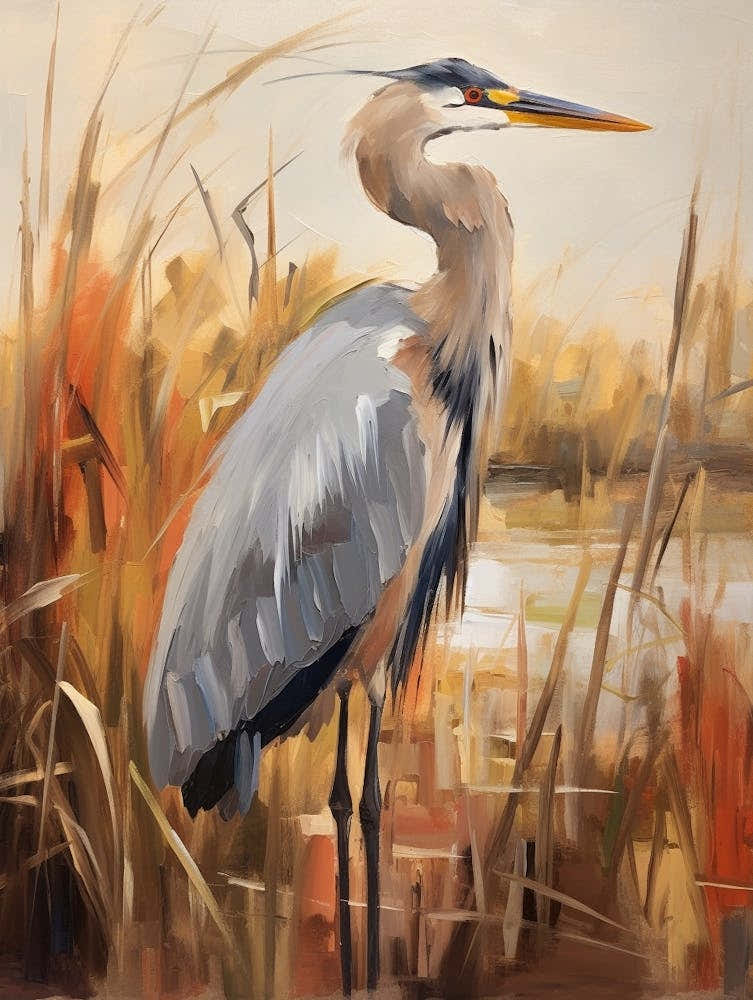 Bird Painting Great Blue Heron 7