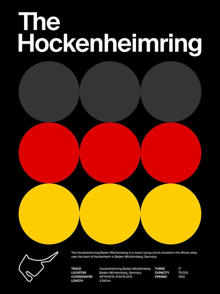 Mid Century Dark Hockenheimring F1