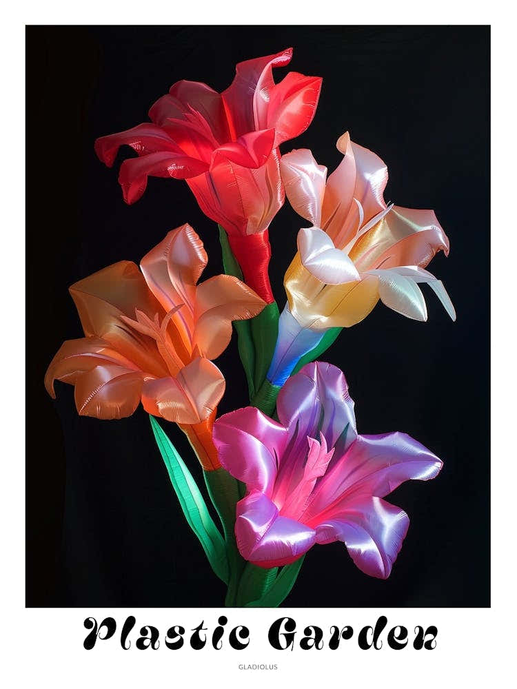 Bright Inflatable Flowers Poster Gladiolus 3