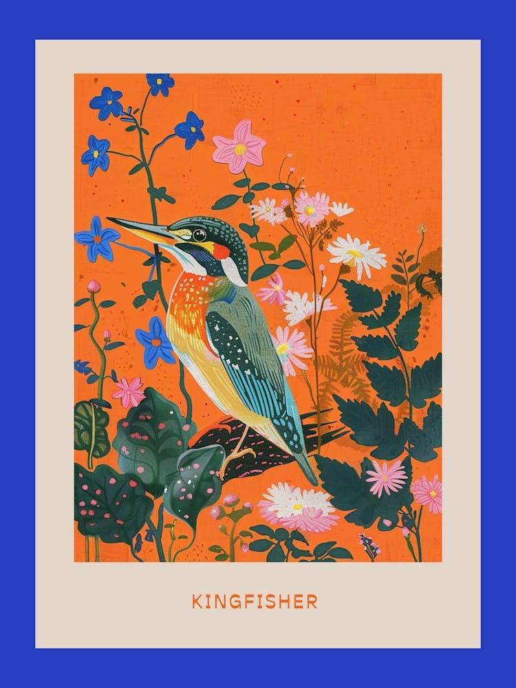 Spring Birds Poster Kingfisher 3
