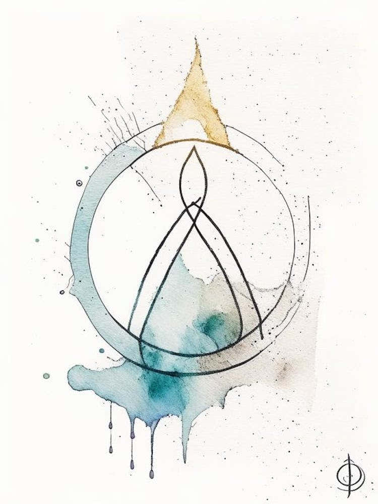 Serenity Prayer Symbol Minimal Watercolour