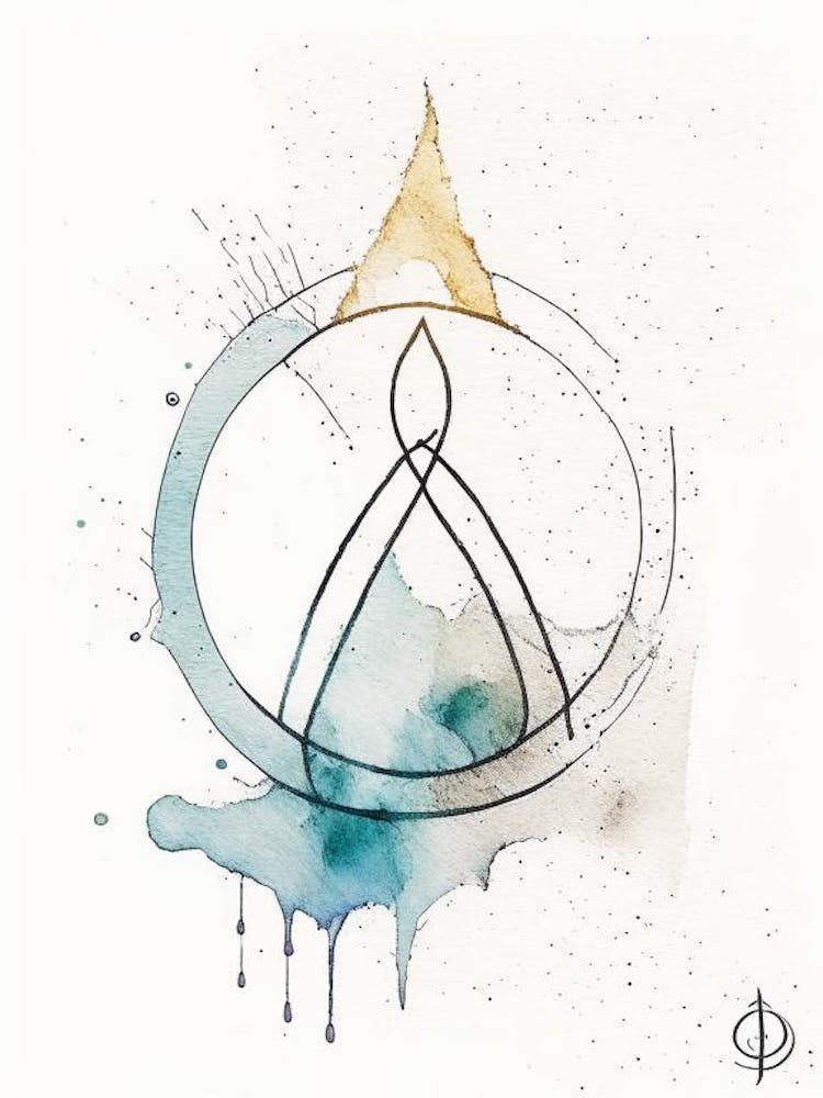 Serenity Prayer Symbol Minimal Watercolour