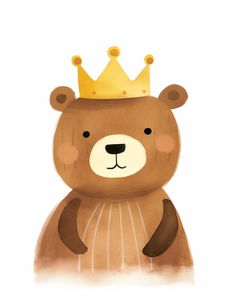 Little Brown Bear 7 Wearing A Crown