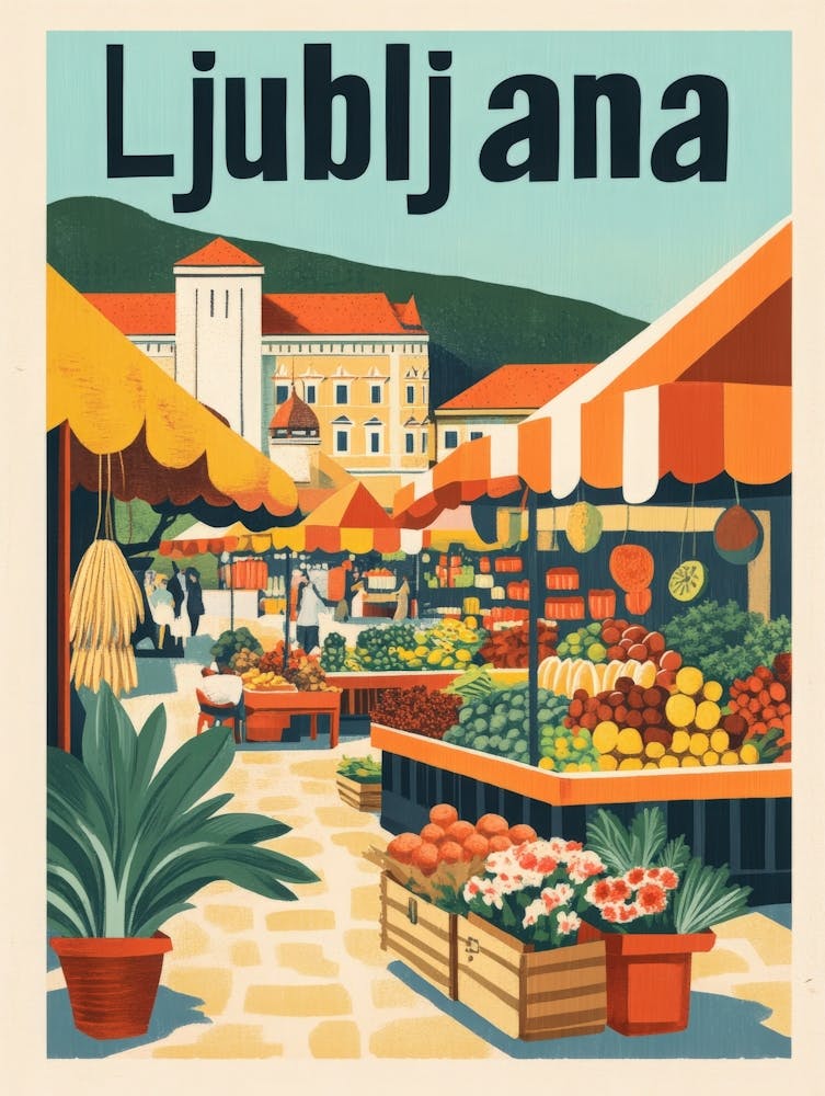Aihrgdesign A 1970s Inspired Travel Poster For Ljubljana 2