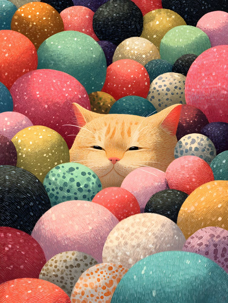 Cute Cat In The Spheres 1