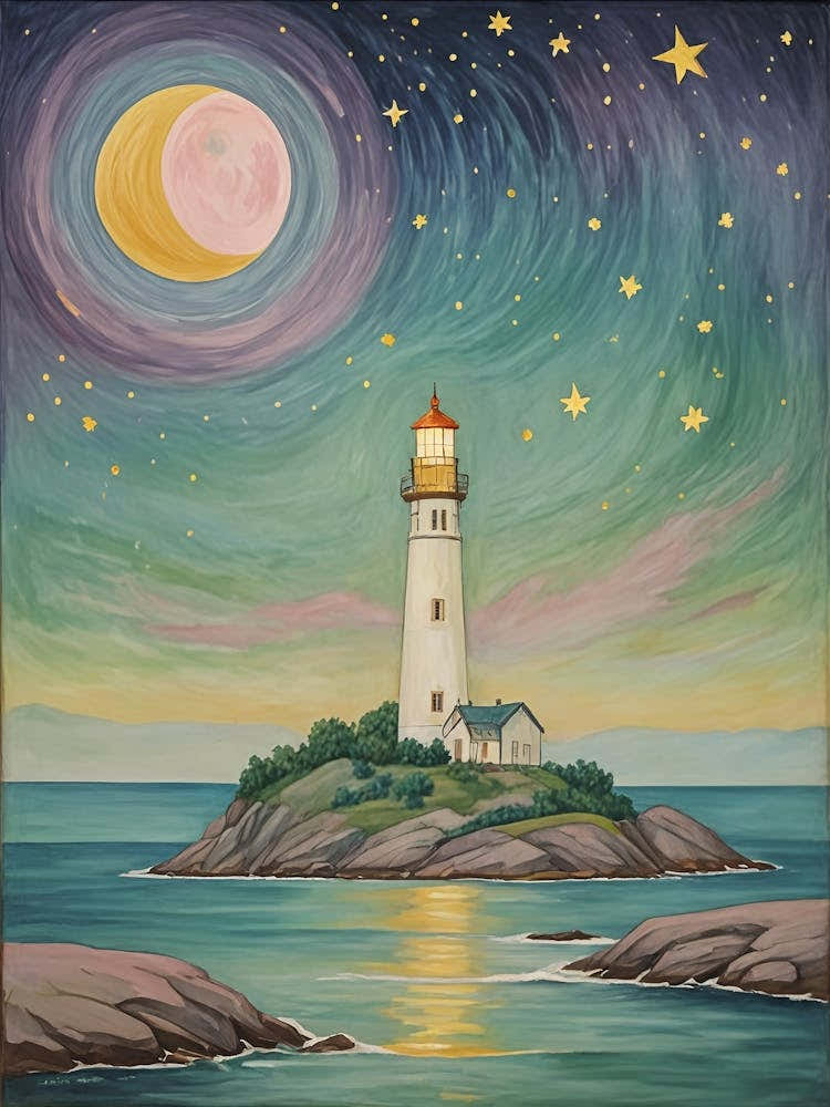Lighthouse At Night 1