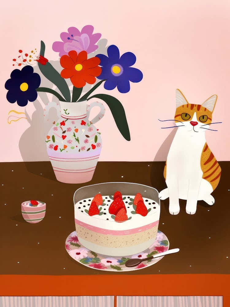 Cat And A Trifle Cake 1