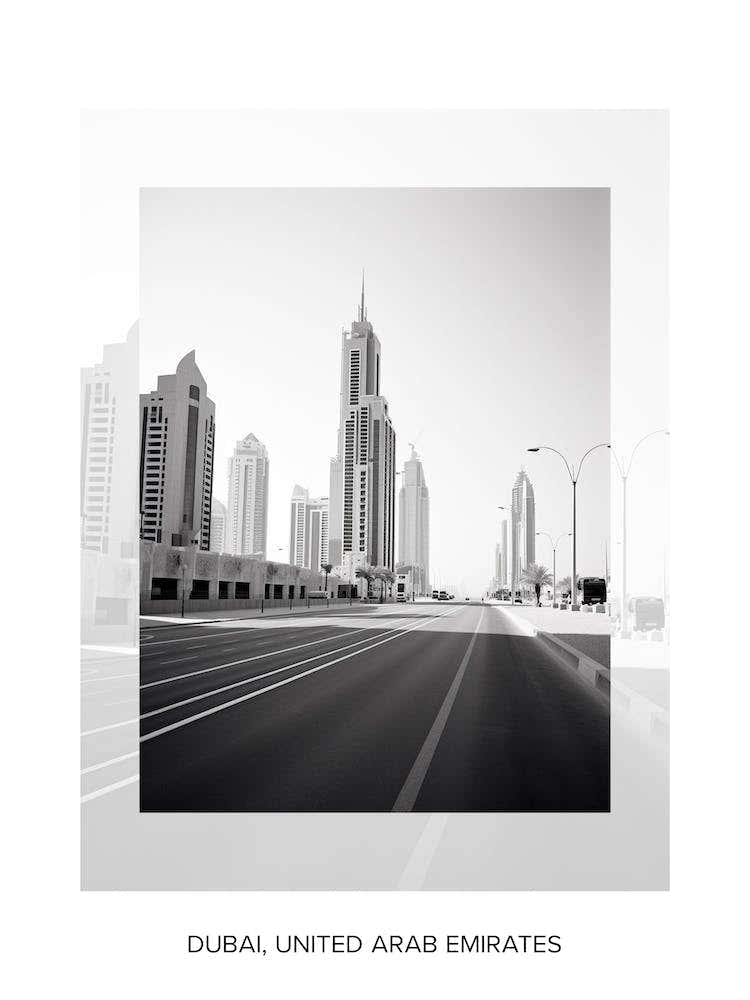 Poster Of Dubai, United Arab Emirates, Black And White Old Photo 3