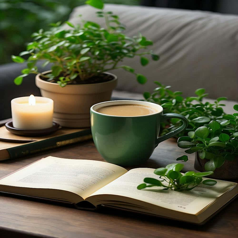 Book And Plants On A Table