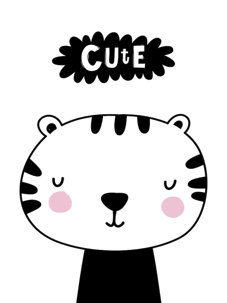 Scandi Cute Black Tiger