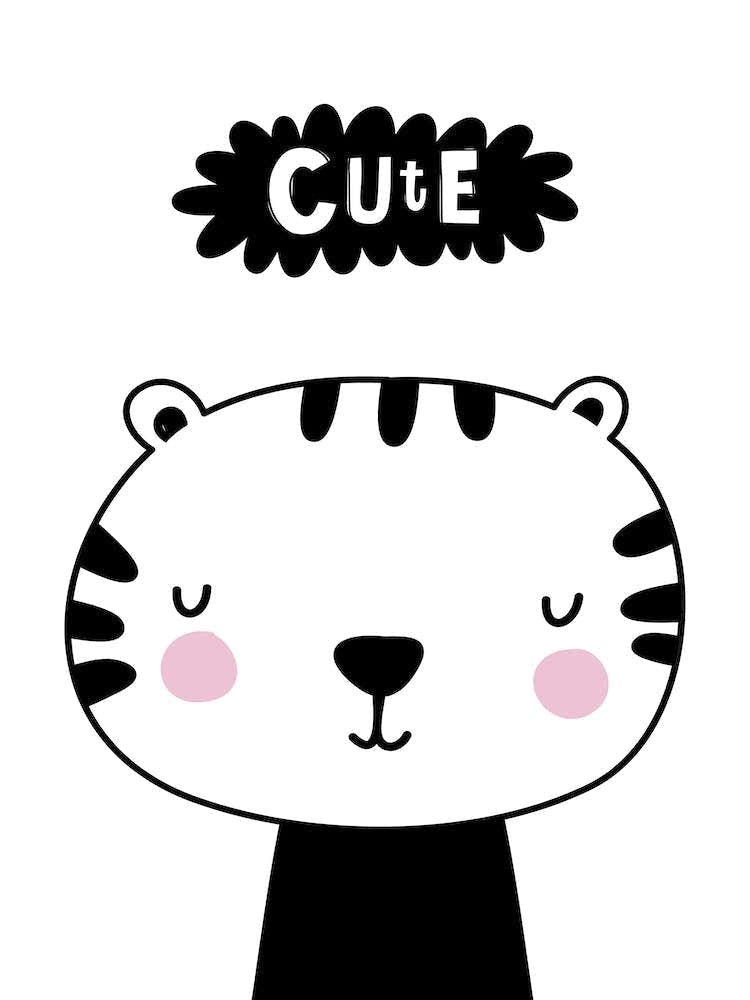 Scandi Cute Black Tiger