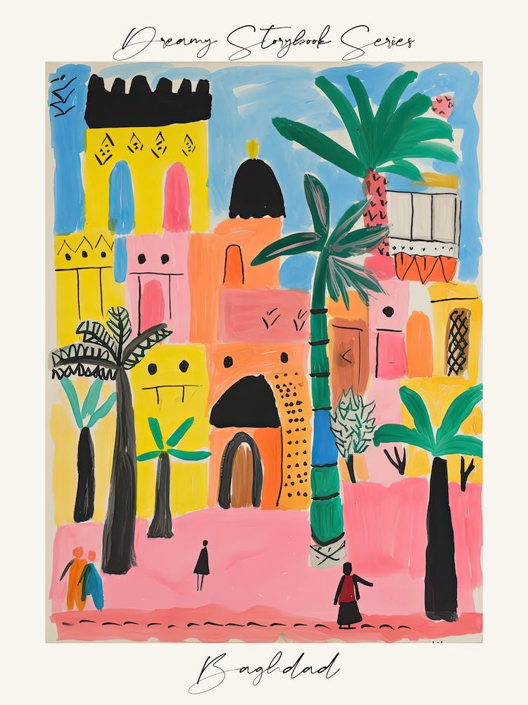 Poster Of Baghdad, Dreamy Storybook Illustration 1