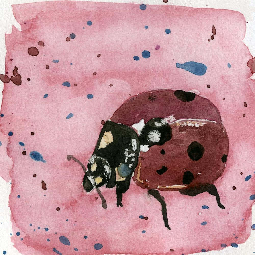 Ladybug Watercolor Painting