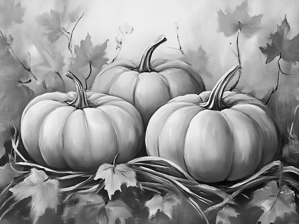 Three Pumpkins In A Basket