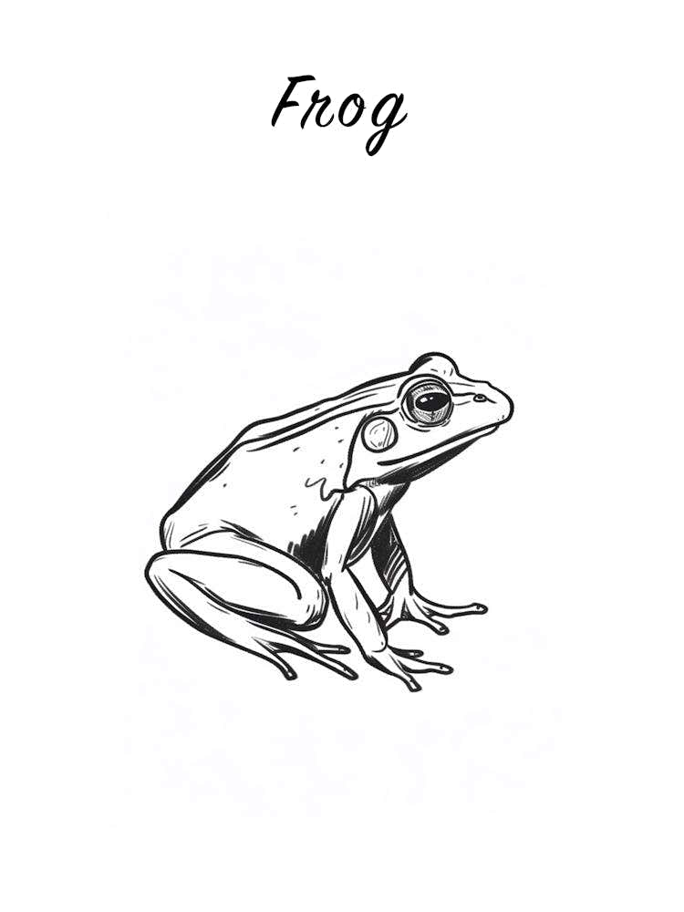 B&W Frog Poster