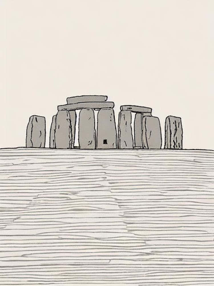 Stonehenge Wiltshire Boho Landmark Illustration
