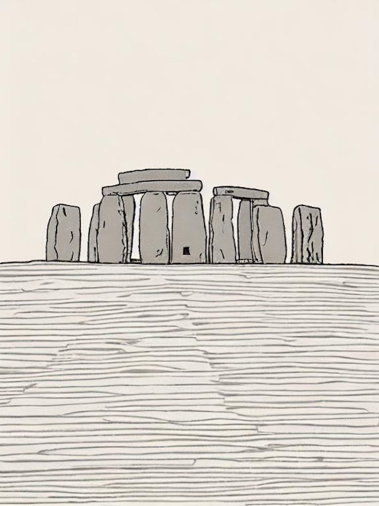 Stonehenge Wiltshire Boho Landmark Illustration