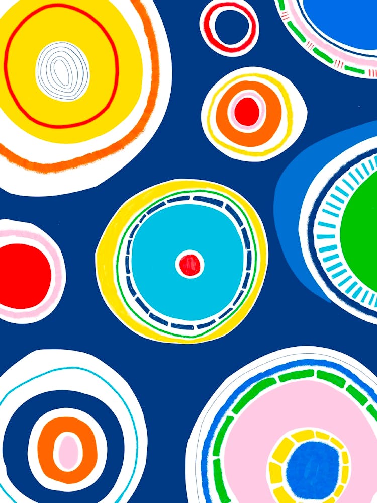 Abstract colourful circle pattern print