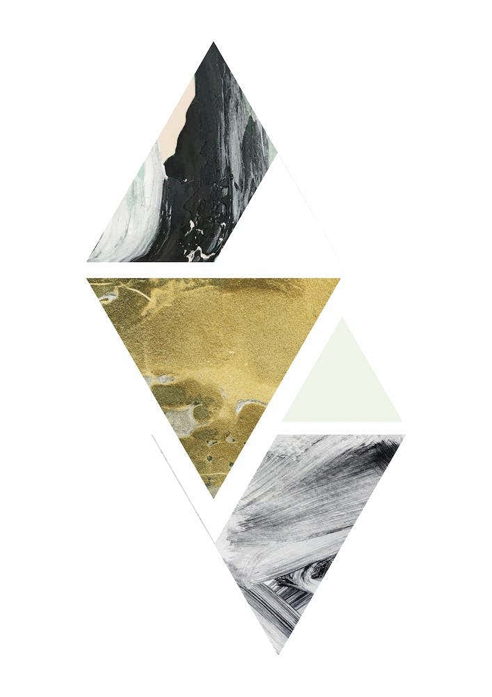 Textured Abstract Peach and Grey Triangles