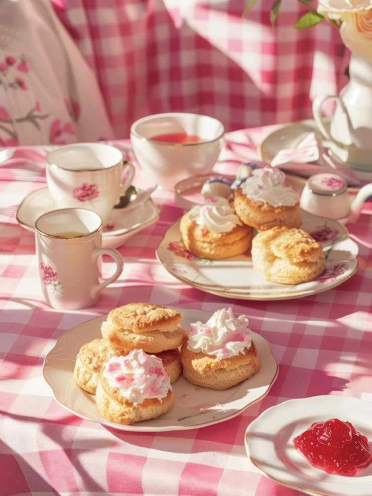 Pink Breakfast Food Scones 3