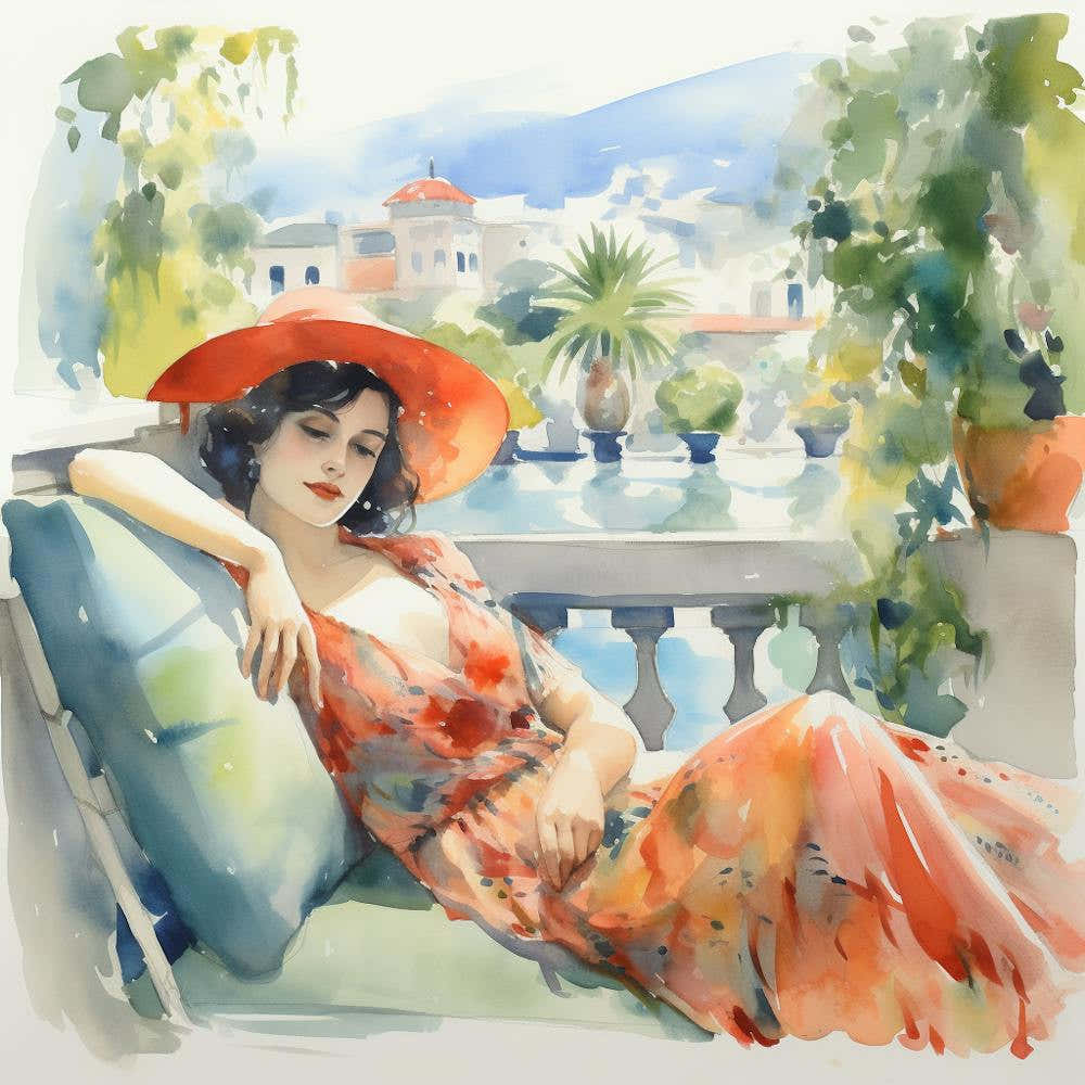 Woman Relaxes On The Patio 1