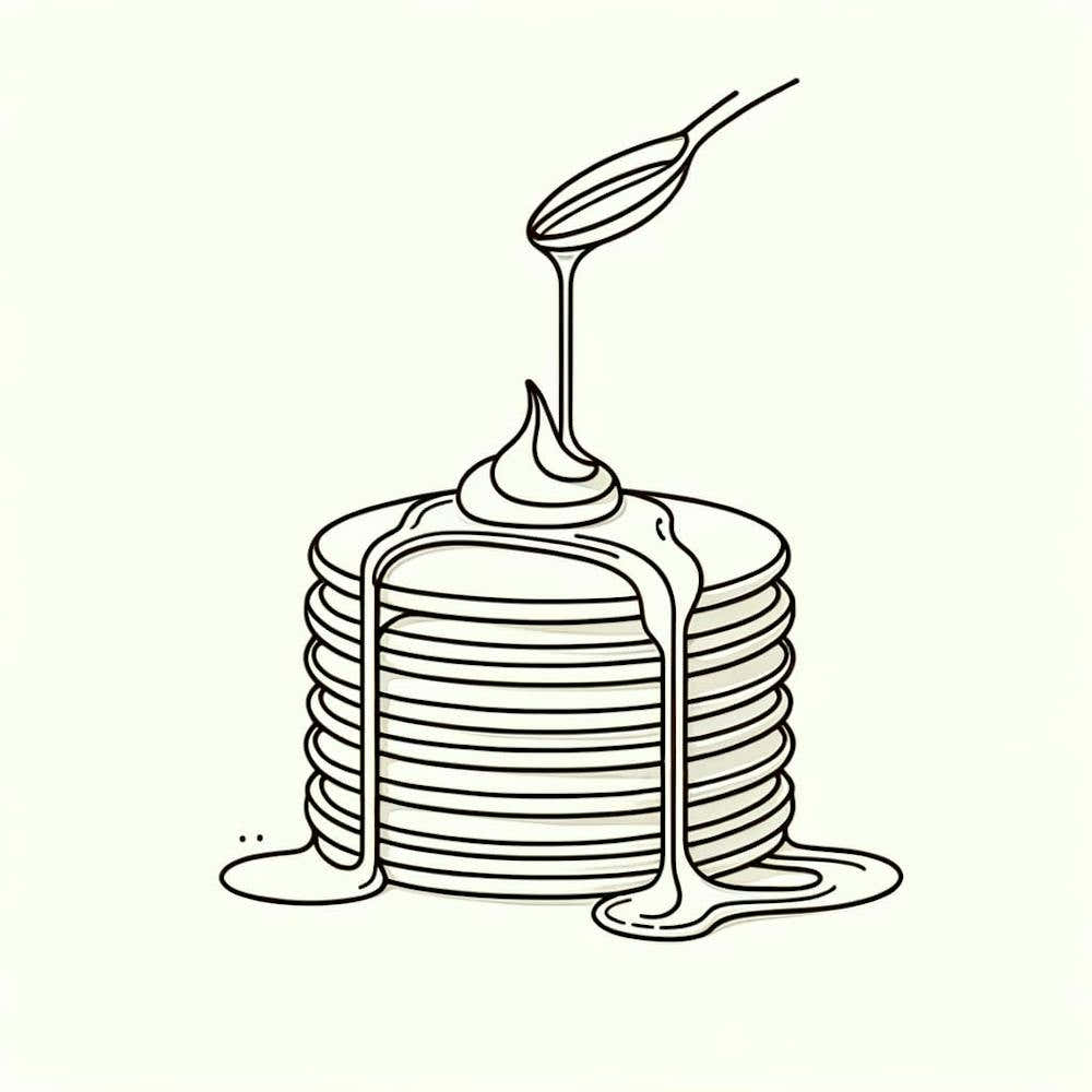 Stack Of Pancakes Line Art | Wall Art